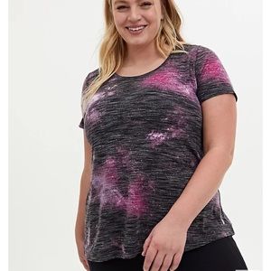 Torrid Black and Pink Galaxy Hi Lo Active Tee